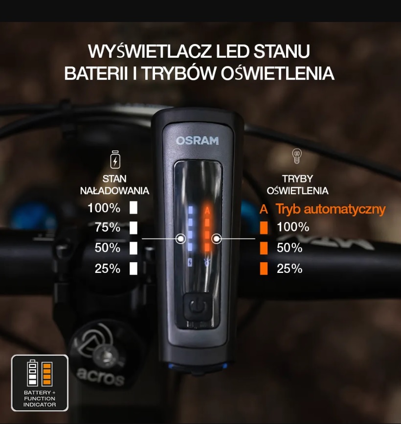 Zestaw lampek rowerowych LED Osram LEDsBike Race 100 - obrazek 5