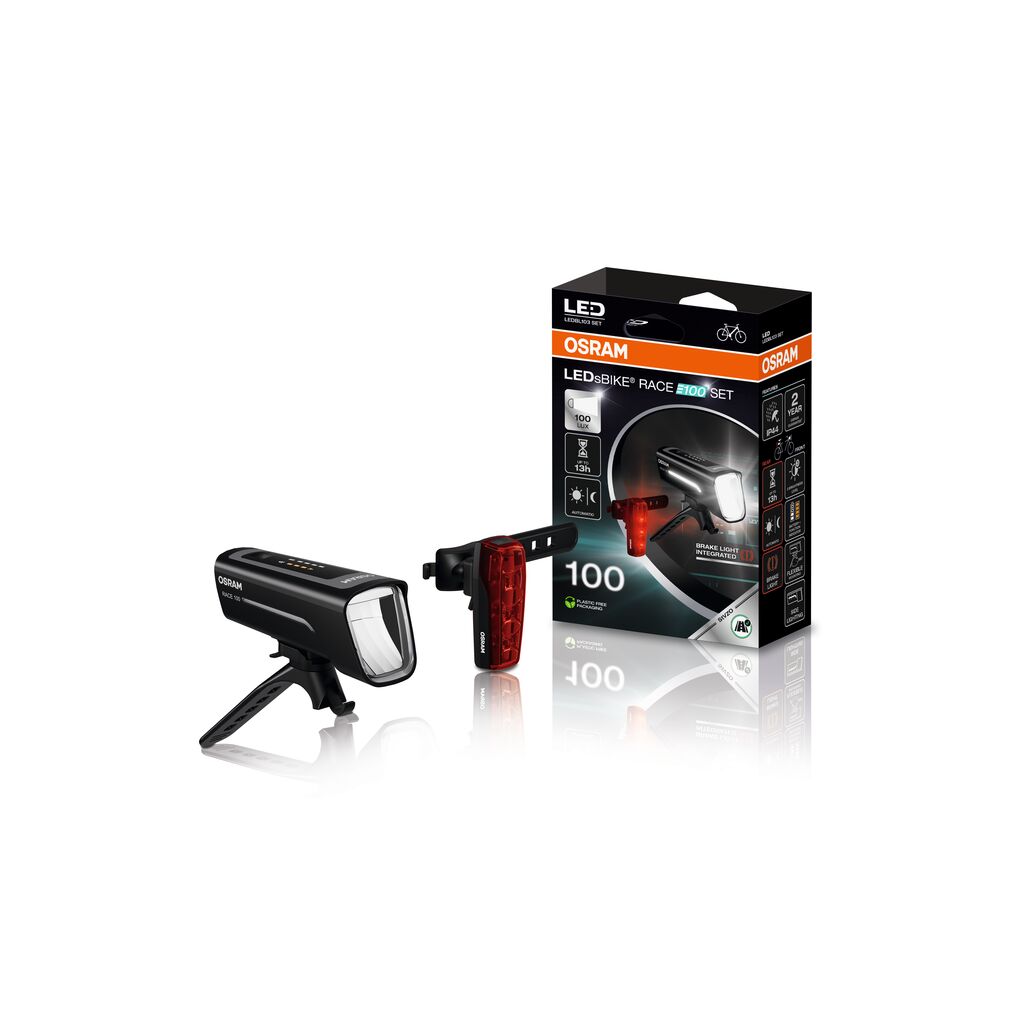Zestaw lampek rowerowych LED Osram LEDsBike Race 100 - obrazek 6