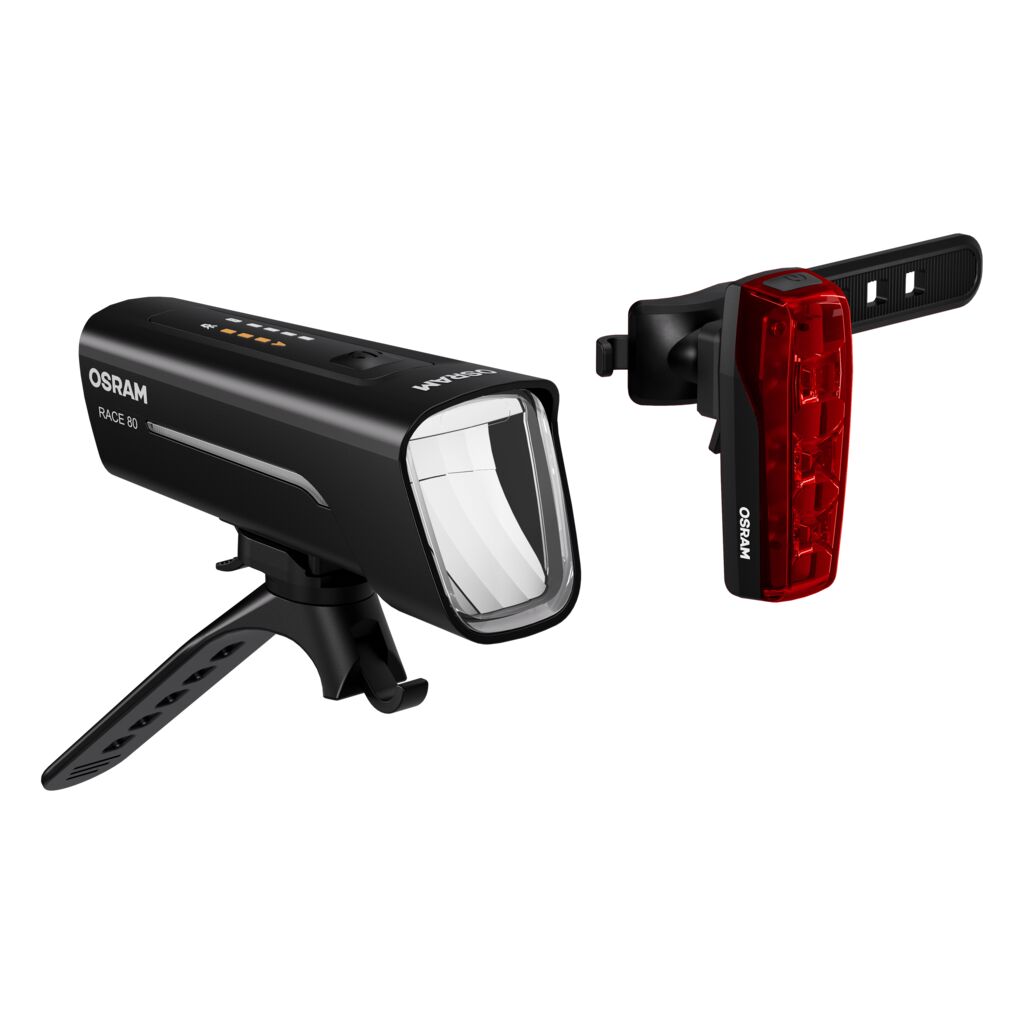 Zestaw lampek rowerowych LED Osram LEDsBike Race 80 - obrazek 2