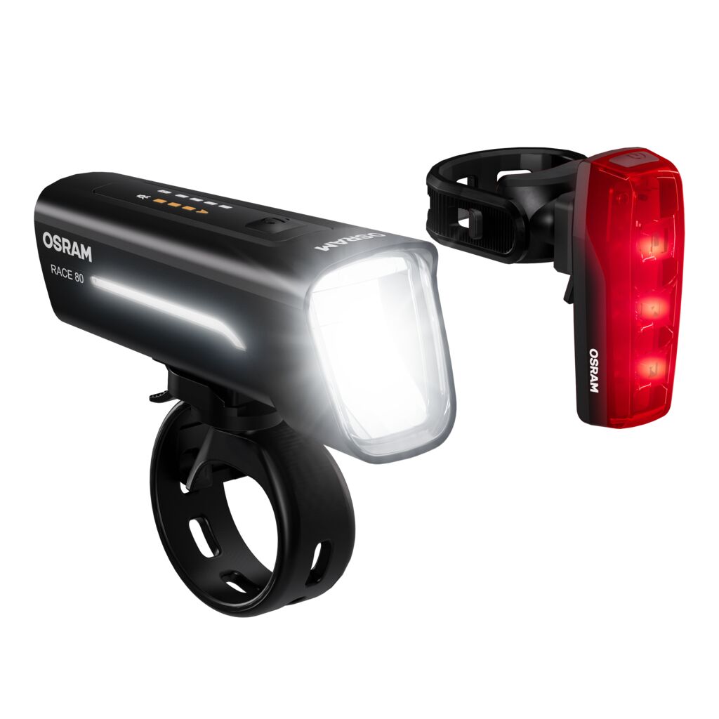 Zestaw lampek rowerowych LED Osram LEDsBike Race 80 - obrazek 3