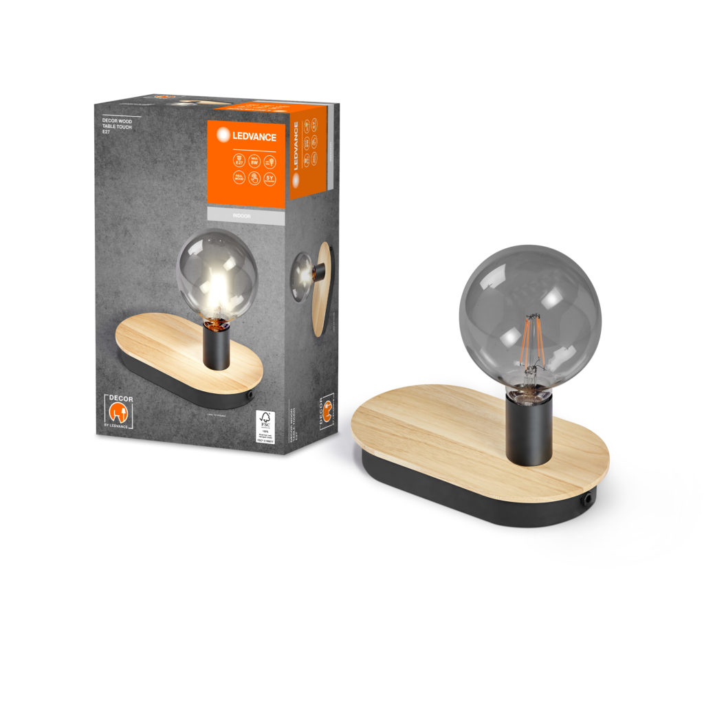 Lampka dekoracyjna stołowa Decor Wood Table Touch E27 Ledvance - obrazek 2