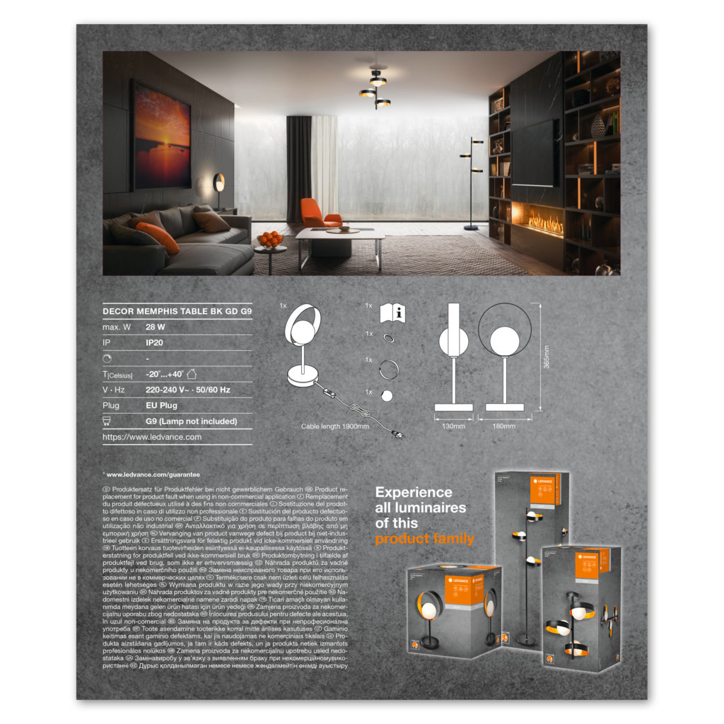 Lampka decoracyjna stołowa Decor Memphis Table G9 Ledvance - obrazek 4