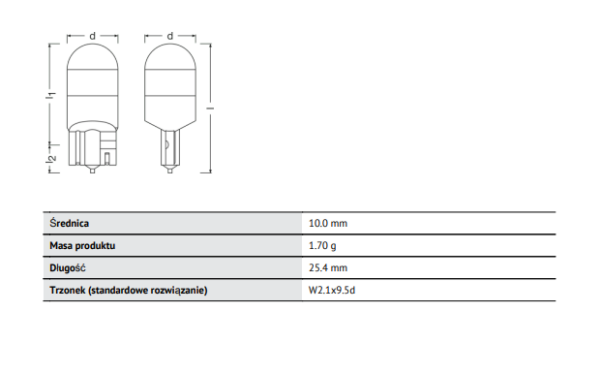 Osram LEDriving SL 6000K 2825DWP-2BL EKO