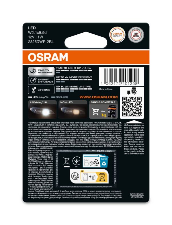 Osram LEDriving SL 6000K 2825DWP-2BL EKO