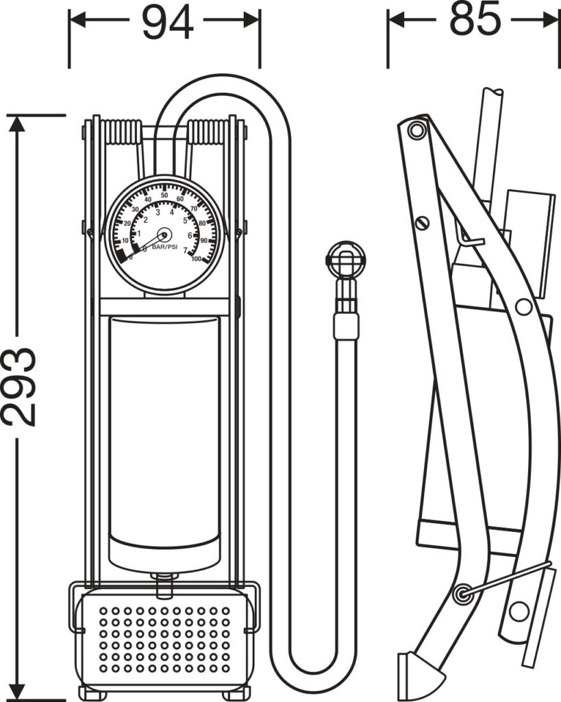 analogowa nożna pompka do opon TYREinflate 10 ESSENTIAL OSRAM - obrazek 4