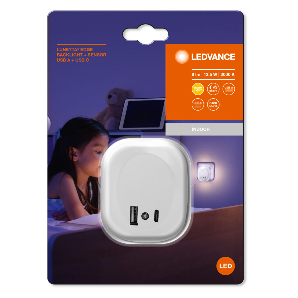 Lampka nocna z ładowarką LEDVANCE LUNETTA EDGE WHITE - obrazek 2