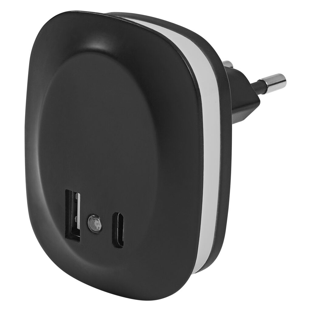 Lampka nocna z ładowarką LEDVANCE LUNETTA EDGE BLACK