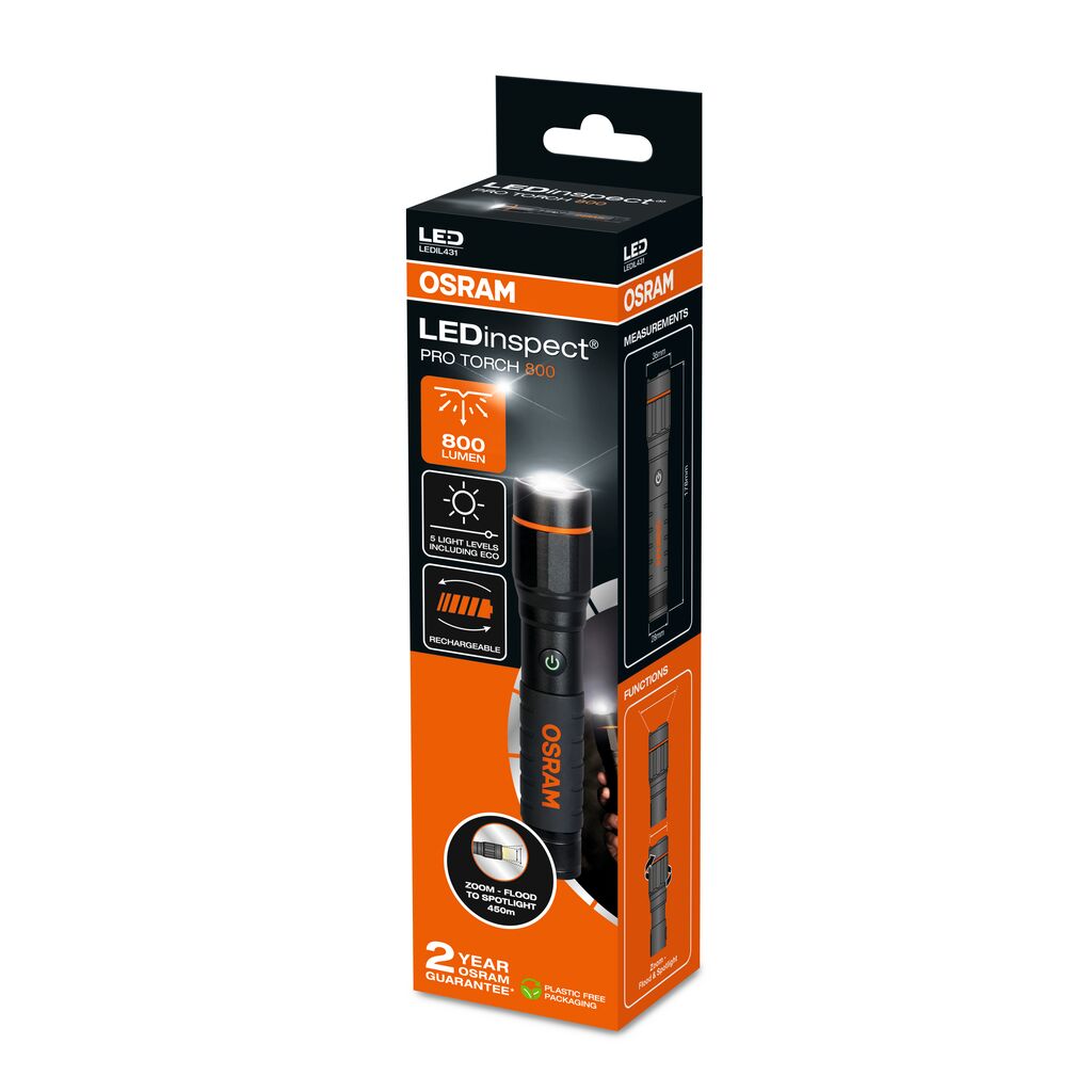 Latarka akumulatorowa 800 lm Osram LEDinspect PRO TORCH 800 LEDIL431 - obrazek 9