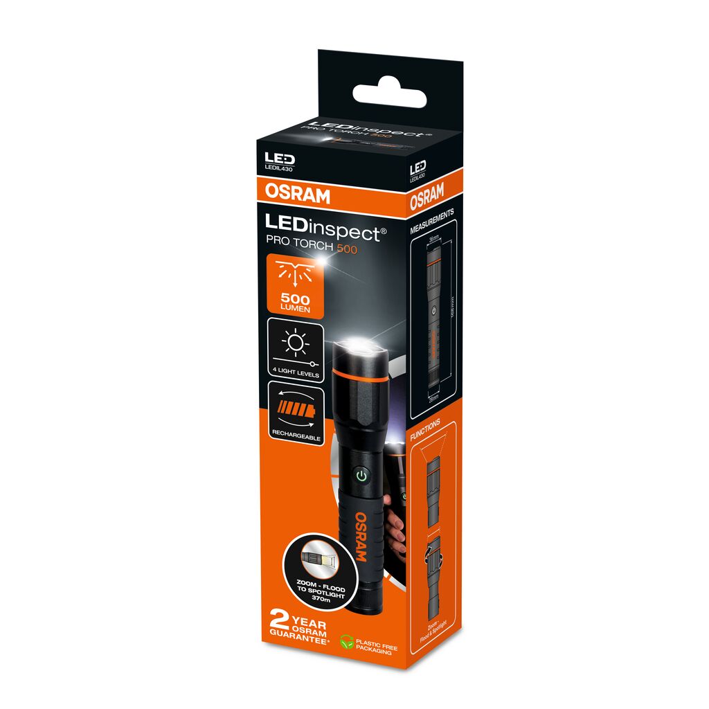 latarka ręczna Osram LEDinspect PRO TORCH 500 lm 370 m - obrazek 4