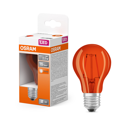 pomarańczowa żarówka LED Osram Star Classic A 15 Decor 2.5W 515 Orange E27