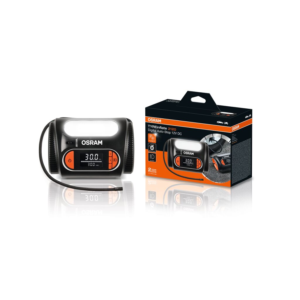 kompresor Osram TYREinflate 2120 OTI2120 zasilany gniazdem zapalniczki