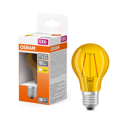 żółta żarówka LED Osram Star Classic A 15 Decor 2.5W 622 Yellow E27