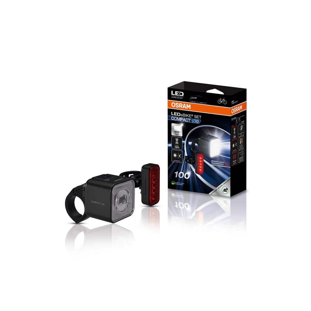 zestaw lampek rowerowych przód i tył Osram LEDsBIKE COMPACT 100 SET LEDBL105 SET
