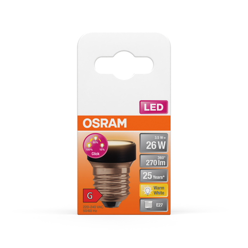 ściemnialna płaska żarówka LED Osram LED STAR FLAT 26 3 Step DIM ciepła - obrazek 14