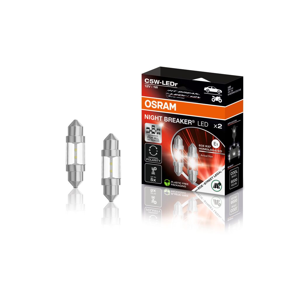 żarówka C5W LED Osram NIGHT BREAKER ECE 2 szt. z homologacją