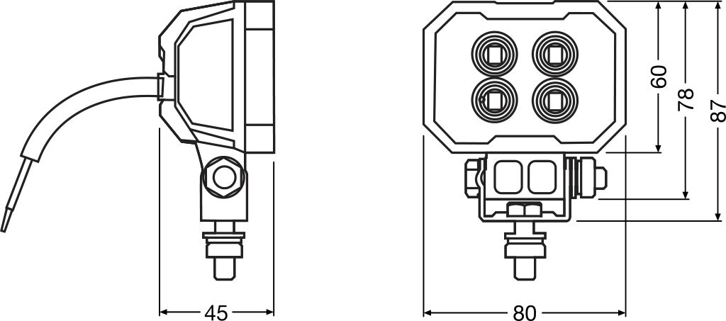 lampa robocza OSRAM LEDriving Rect WL VX80-WD LEDWL110- WD - obrazek 3