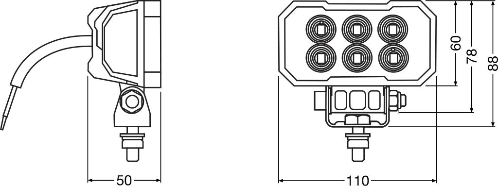lampa robocza OSRAM LEDriving Rect WL VX100-WD LEDWL111-WD - obrazek 3