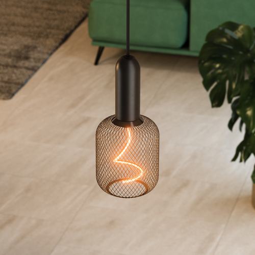 żarówka Osram DECOR LED SPIRAL FILAMENT SQUARE BLACK DIM w metalowym koszu - obrazek 7