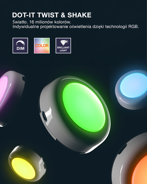 lampka przenośna z magnesem Osram SMART+ Bluetooth DOT-IT Twist & Shake - obrazek 11