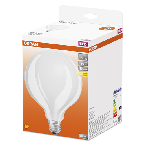 duża szklana żarówka OSRAM LED Retrofit CLASSIC GLOBE E27 7W= 60W - obrazek 5