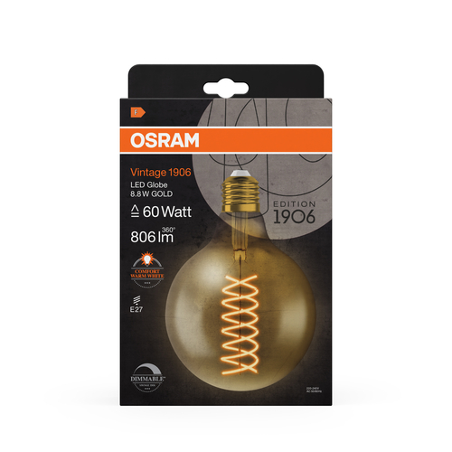 żarówka ściemnialna ozdobna LED Osram Vintage 1906 Globe Filament 8,4W E27 - obrazek 5