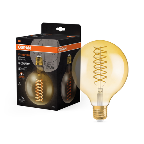 żarówka ściemnialna ozdobna LED Osram Vintage 1906 Globe Filament 8,4W E27
