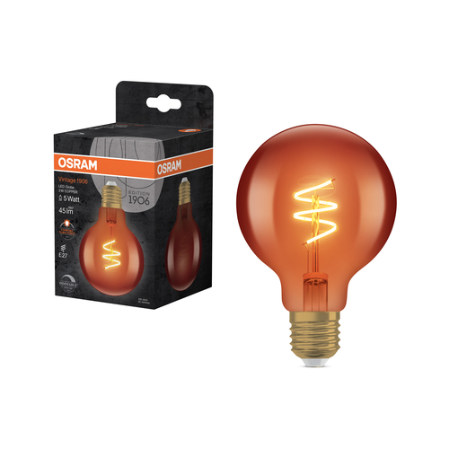 miedziana żarówka ściemnialna Osram Vintage 1906 LED FILAMENT Globe 3W E27