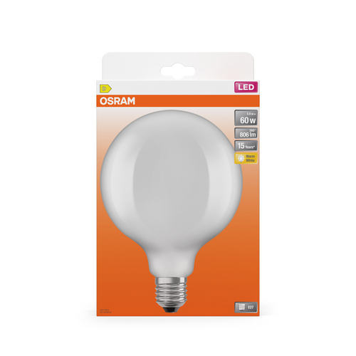 duża szklana żarówka OSRAM LED Retrofit CLASSIC GLOBE E27 5,9W= 60W ciepła - obrazek 4