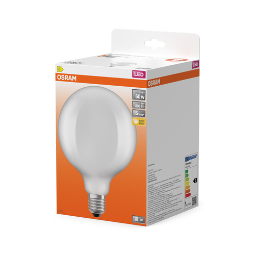 duża szklana żarówka OSRAM LED Retrofit CLASSIC GLOBE E27 5,9W= 60W ciepła - obrazek 5