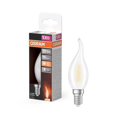 żarówka szklana LED płomyk dwie funkcje Osram FLAME STICK 1W E14 Frosted