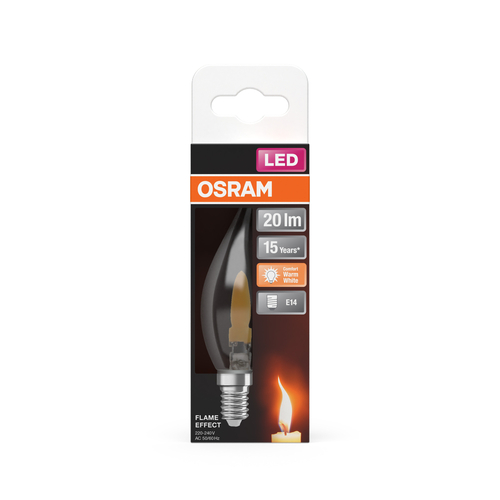 żarówka szklana LED płomyk dwie funkcje Osram FLAME STICK 1W E14 Clear - obrazek 7