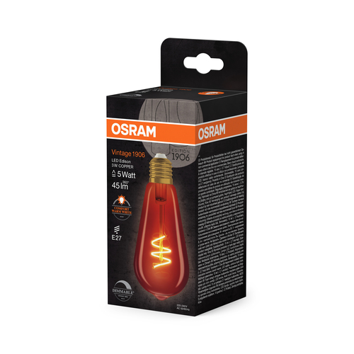 miedziana ściemnialna żarówka ozdobna Osram Vintage 1906 Edison - obrazek 8