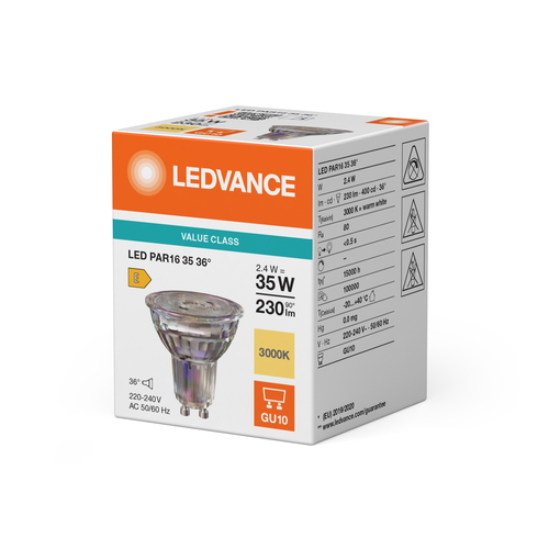 żarówka reflektorowa LED PAR16 2.4W 36° GU10 barwa ciepła - obrazek 5